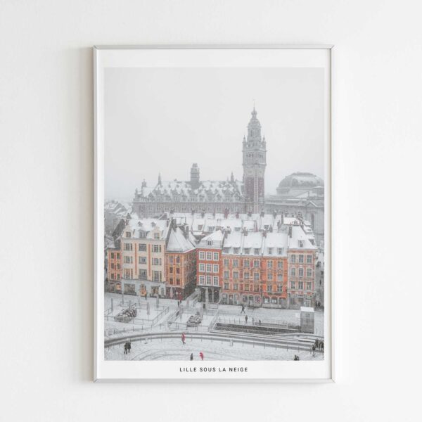 Photographie "Lille sous la neige" en affiche de décoration
