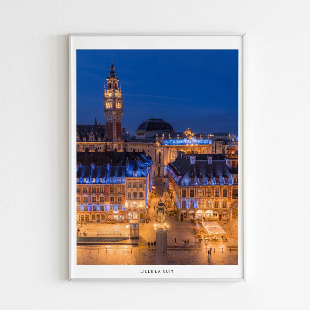 Photographie "Lille La Nuit" de Benjamin Clipet en affiche de décoration