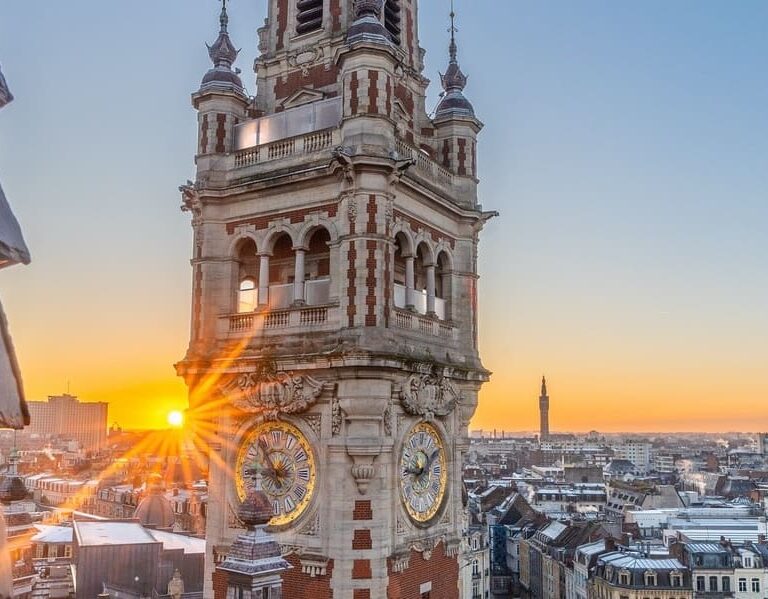 Lille en janvier hiver Beffroi