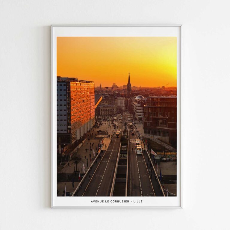 Avenue Le Corbusier à Lille, photographie de Benjamin Clipet en affiche décoration