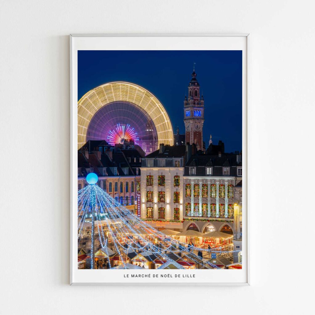 le marché de noël de lille, photographie de Benjamin Clipet en affiche décoration
