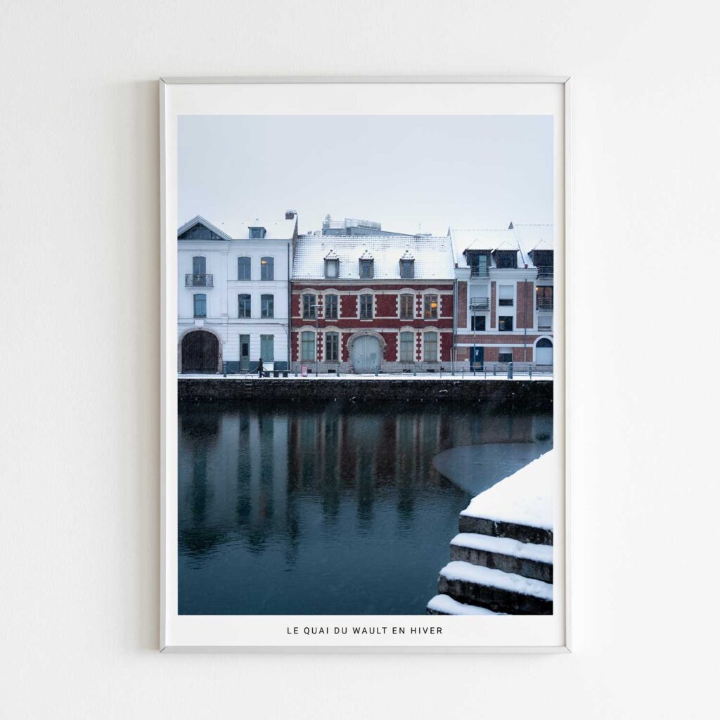 Le Quai du Wault en hiver, photographie de Benjamin Clipet en affiche décoration