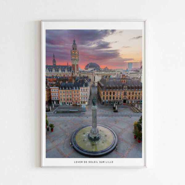 Lever de soleil sur Lille, photographie de Benjamin Clipet en affiche