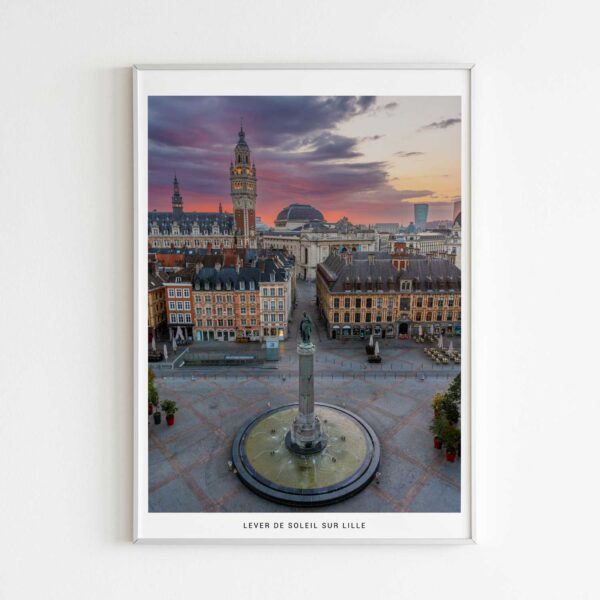 Lever de soleil sur Lille, photographie de Benjamin Clipet en affiche
