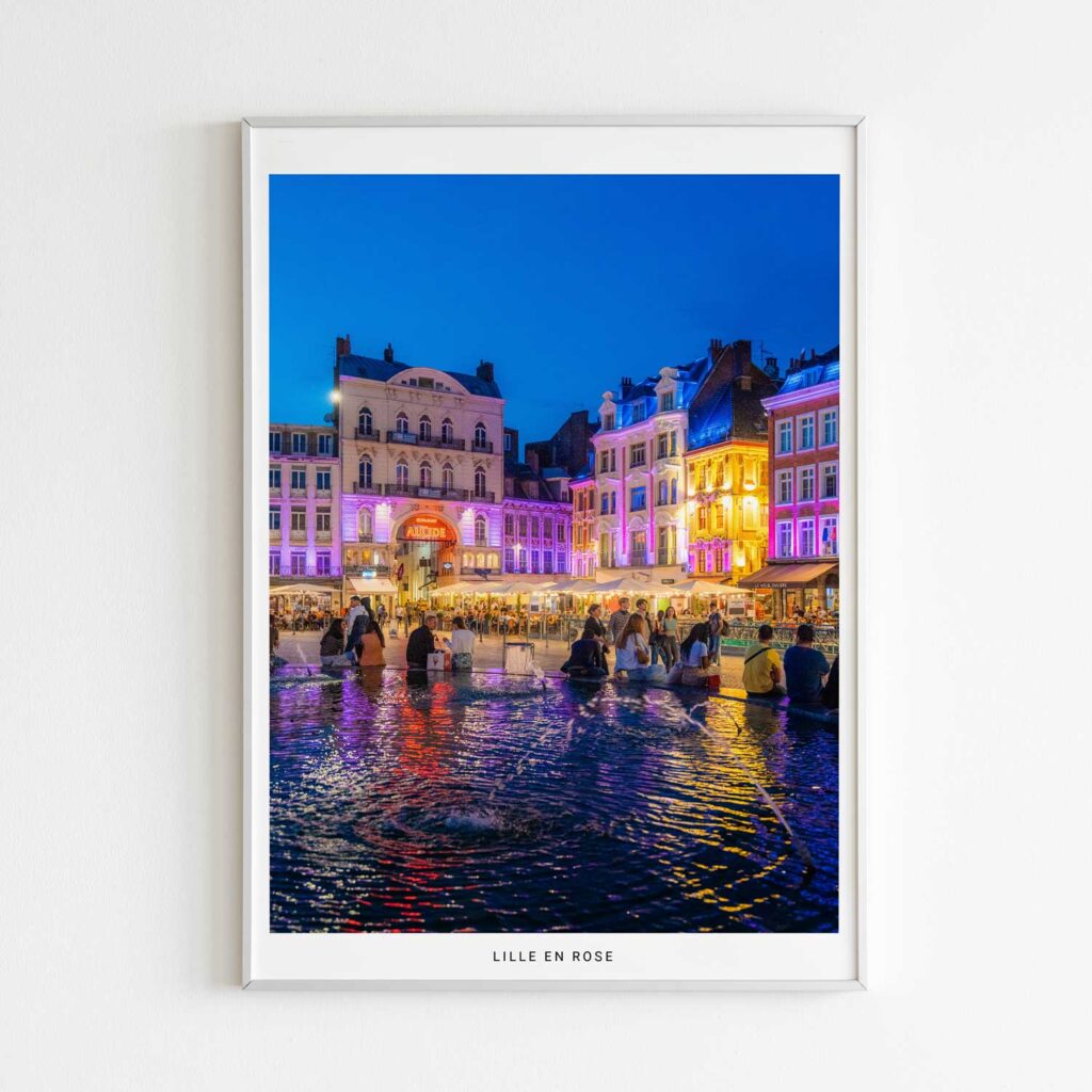 Lille en rose, photographie de Benjamin Clipet en affiche