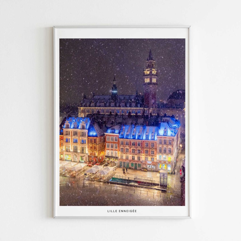 Lille enneigée, photographie de Benjamin Clipet en affiche