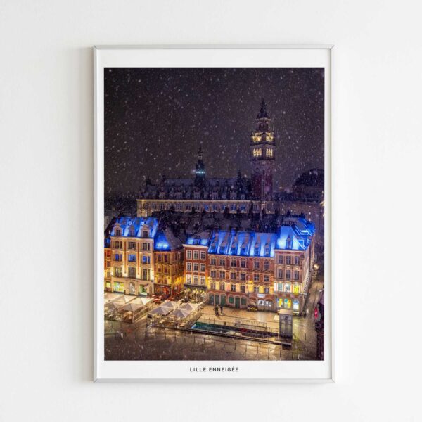 Lille enneigée, photographie de Benjamin Clipet en affiche
