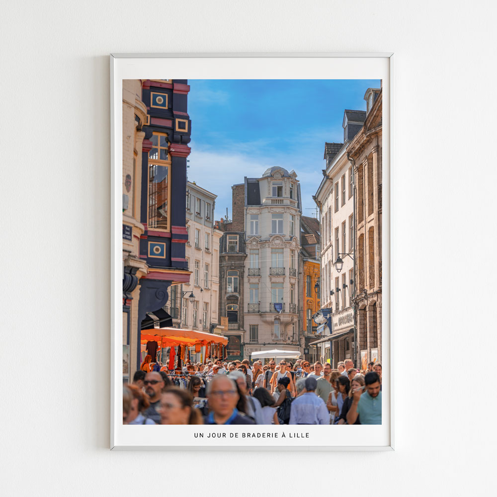 Un jour de braderie à Lille, photographie de Benjamin Clipet en affiche décoration