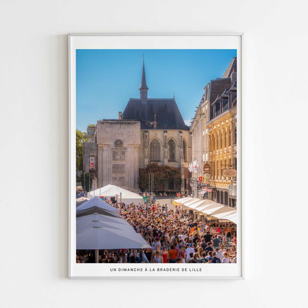 un dimanche à la braderie de Lille, photographie de Benjamin Clipet en affiche décoration