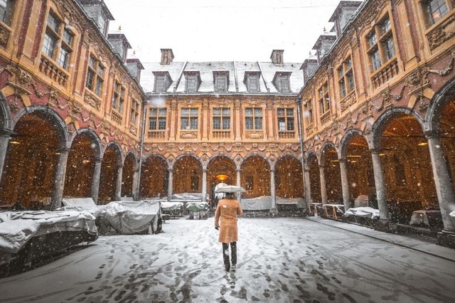 Lille sous la neige
