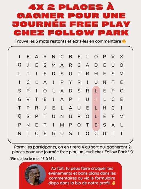 Concours 4X 2 places à gagner pour une journée free play chez follow park