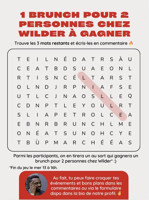 1 brunch pour 2 personnes chez wilder à gagner, près de Lille